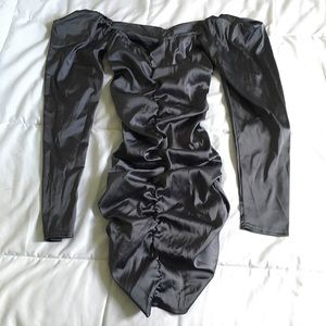 Gray Satin Clubwear Dress